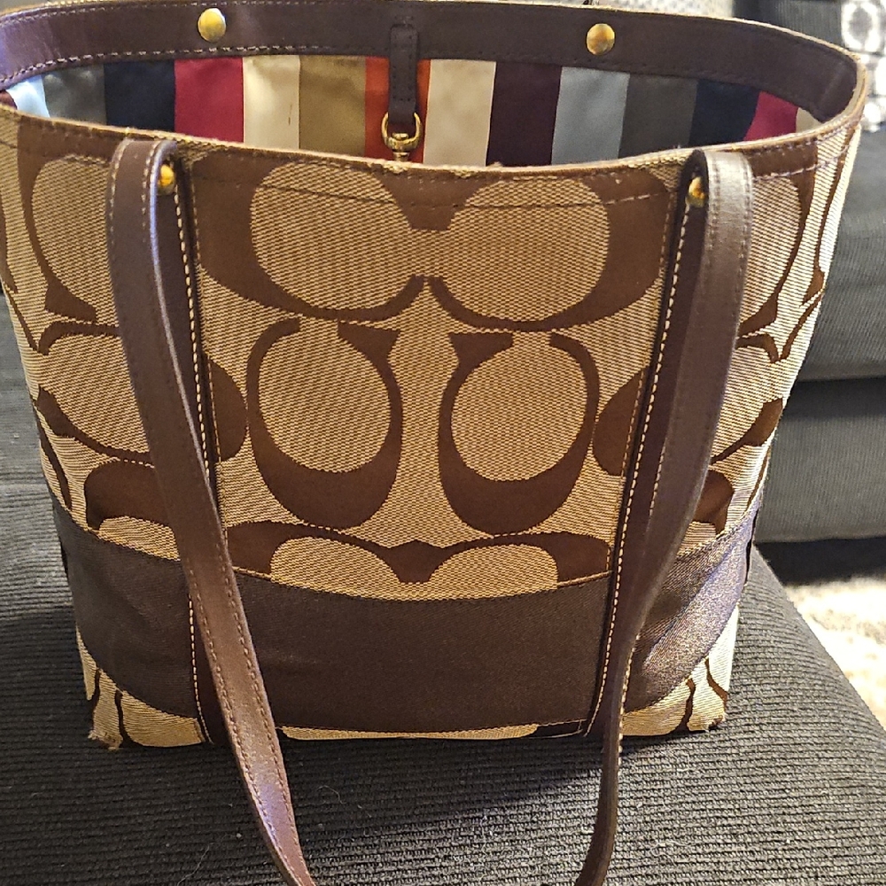 Coach Brown Signature Tote Bag